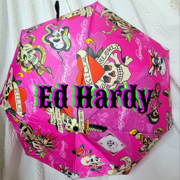 ☠️Ed Hardy❤️"Love Kills Slowly" Umbrella - Picture 1 of 8